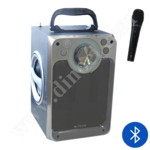 Преносим плеър RoTech, RT-50765, с микрофон, 10W, FM, USB, microSD, BT, Black, Silver